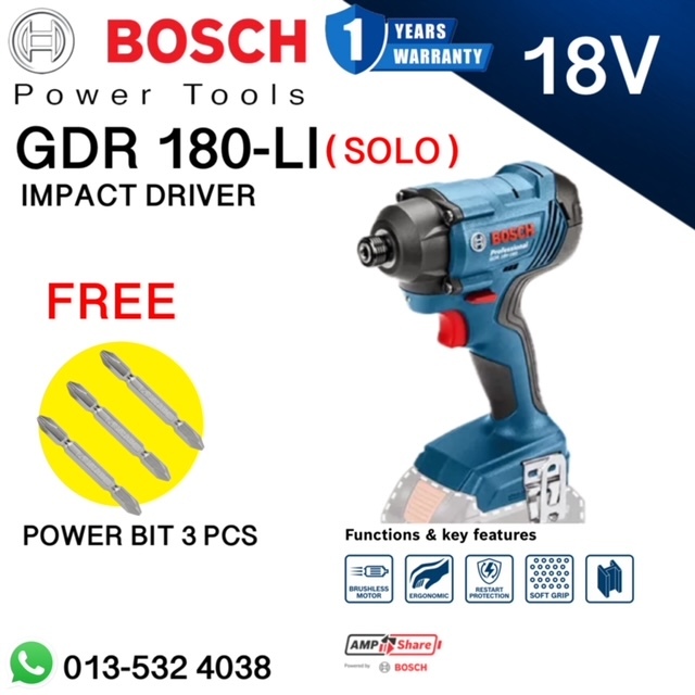 BOSCH COMBO D 18V CORDLESS GWS 180-LI ANGLE GRINDER GBH 185-LI