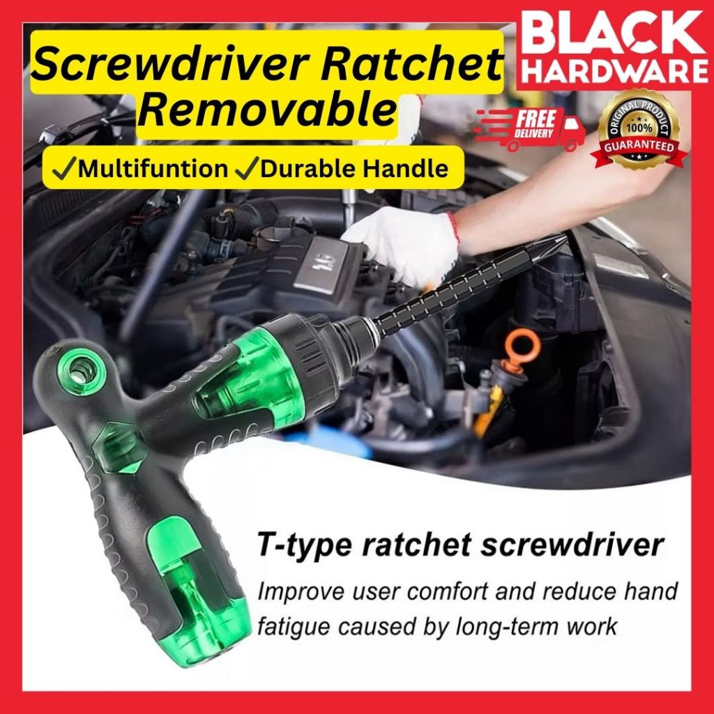 Black Hardware Rachet Screwdriver Skru Driver Bunga Magnetic ...