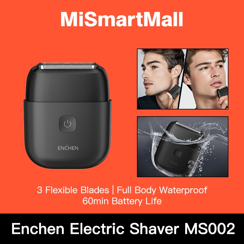 Enchen MS002 Electric Shaver 100% Waterproof 3 Flexible Blades Compact ...