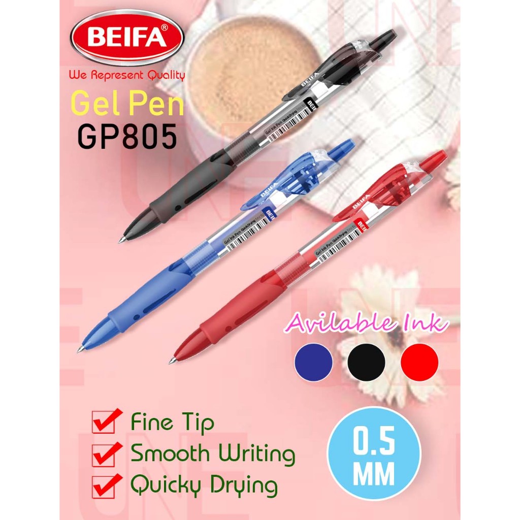 BEIFA GEL PEN 0.5MM (2IN1) GP805-2IN1 | Shopee Malaysia