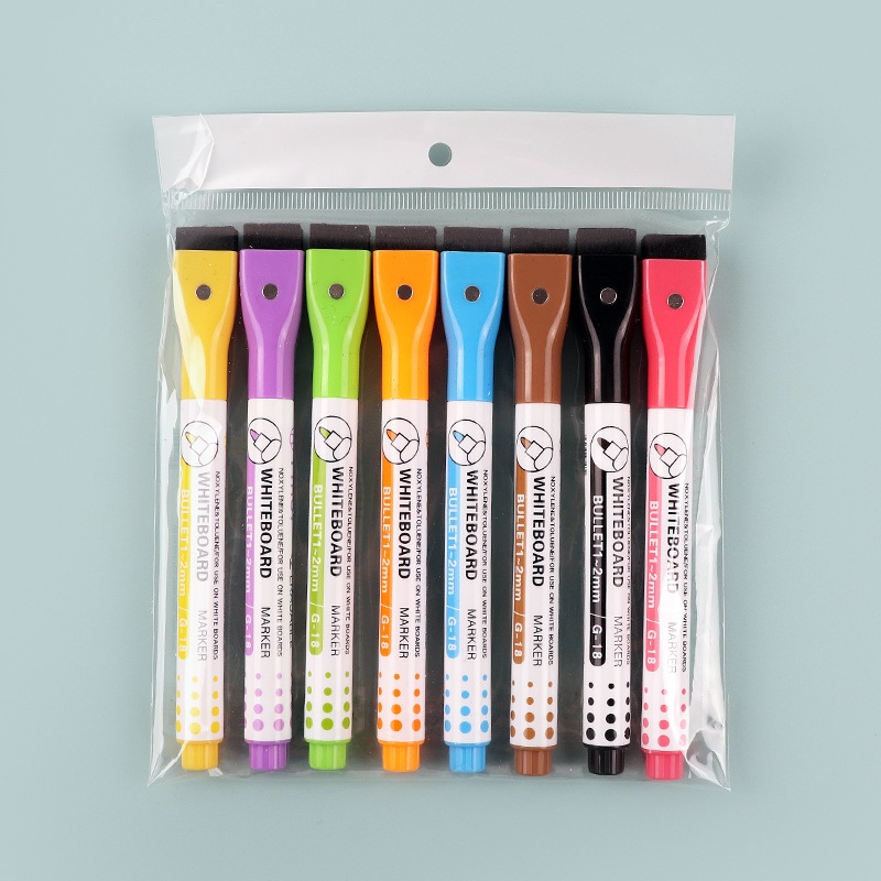 8Pcs/Set Erasable Magnetic Whiteboard Marker Pen With Eraser Marker Pen ...