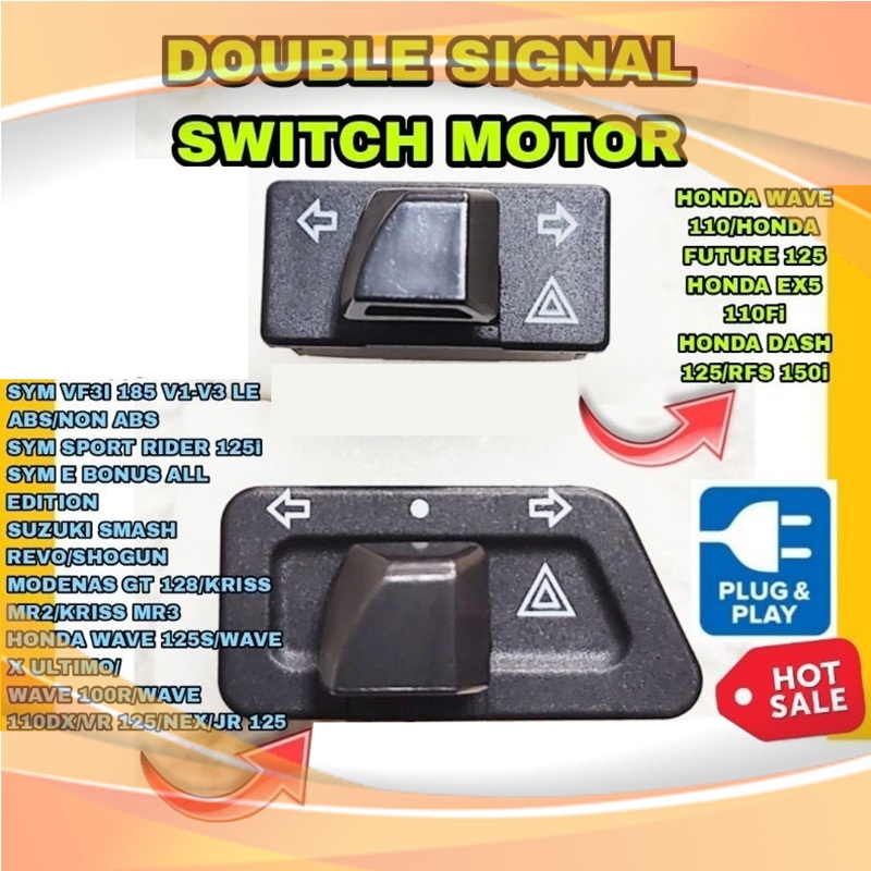 Double Signal Switch For VF3i Bonus Rider MR2 MR3 Wave100R 110DX 125S ...