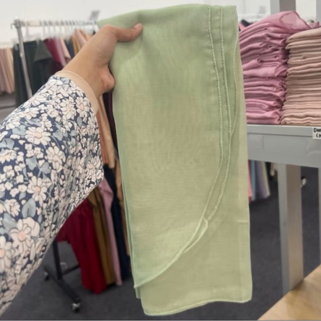 NEW BAWAL SHAWL AKAK RONYOK COTTON VOILE NABILAHJAMILHIJAB SAGE GREEN ...