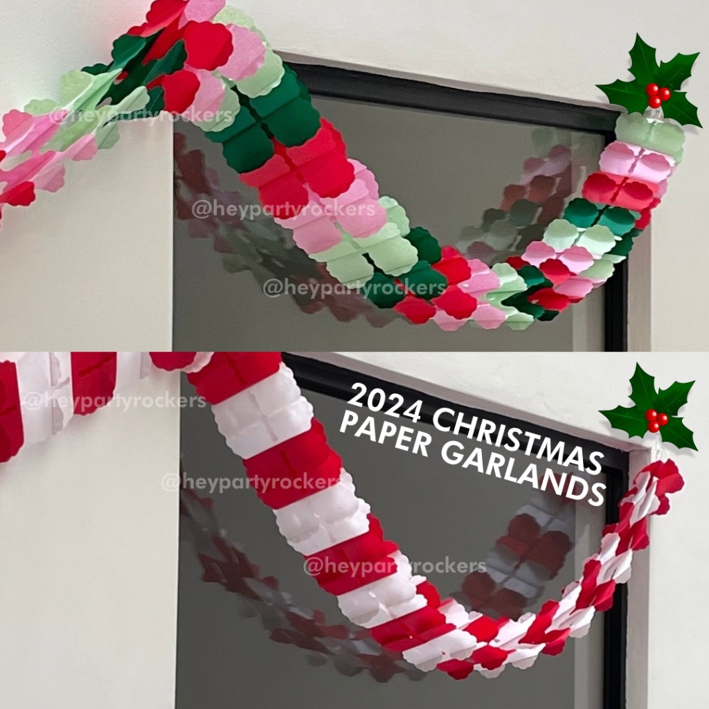 [🇲🇾 READY STOCK] 2024 Christmas Decorations Paper Garland Red White for