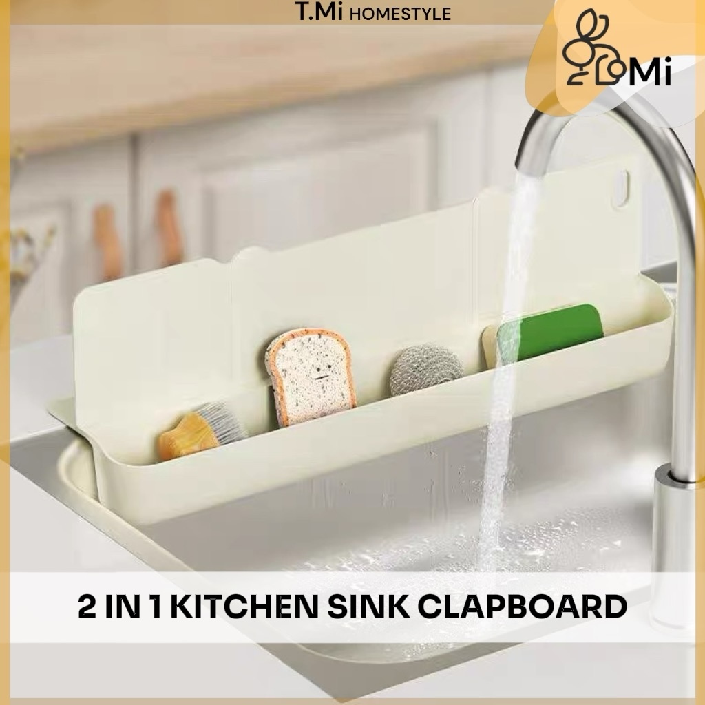 TMi Rack Non-Perforated Sink Shelf Water Retaining Storage 2-In-1 Water ...