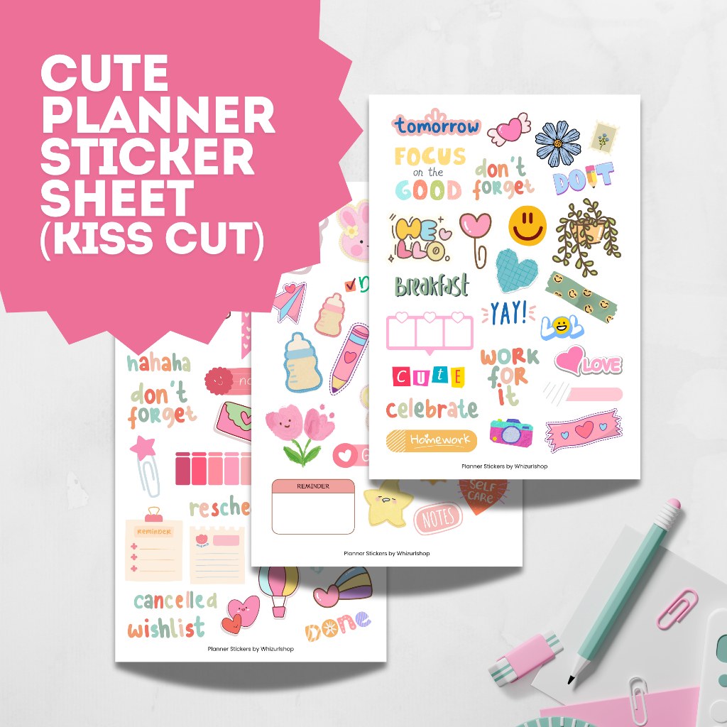 Cute Planner Sticker Sheet (Kiss Cut) | Shopee Malaysia