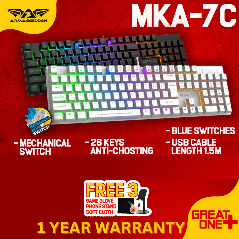 Armaggeddon MKA 7C Mechanical Keyboard | Hot-Swap | 104 Full Size ...