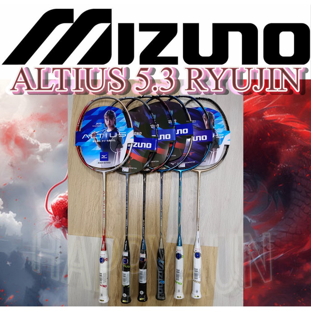MIZUNO ALTIUS 5.3 RYUJIN BADMINTON RACKET (FREE STRING, COVER, GRIP ...