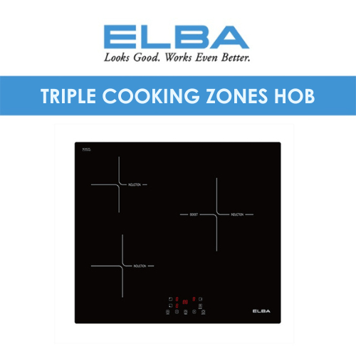 ELBA Triple Cooking Zones Induction Hob [EIC-K6083ST(BK)] | Shopee Malaysia