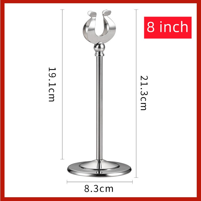 TABLE NUMBER STAND STAINLESS STEEL Place Card Menu Stand TAG HOLDER ...