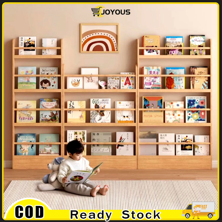 Wooden Book Shelf Rak Buku Bookcase Against Wall Book Rack Bookshelf ...