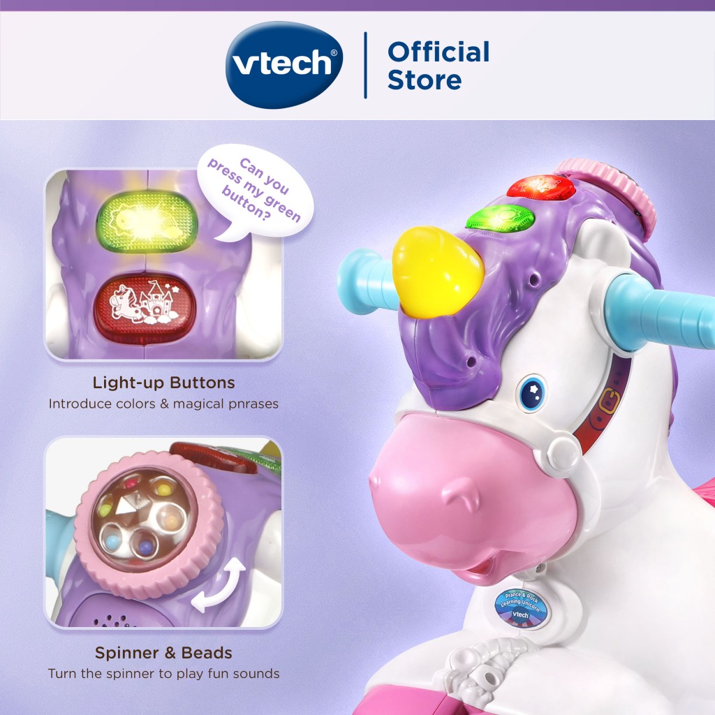 VTech 2 in 1 Rocking Horse Ride on Toys Prance and Rock Learning Unicorn 1 3 years Girls KidsToys Shopee Malaysia