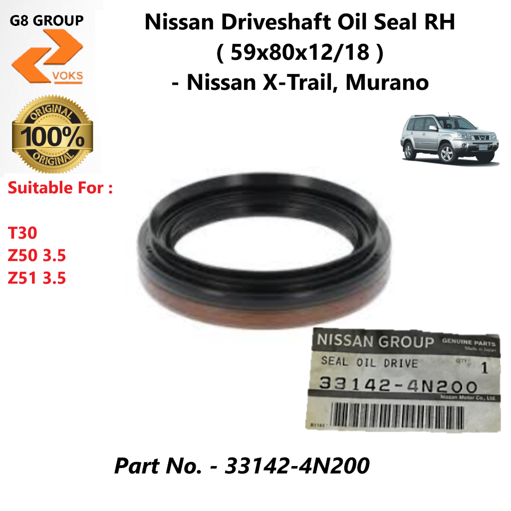 Nissan Driveshaft Oil Seal RH ( 59x80x12/18 ) - Nissan X-Trail & Murano ...