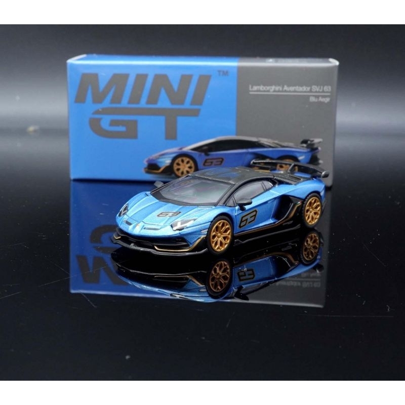 2024 Mini-GT Lamborghini Aventador SVJ 63 Blu Aegir #784 - 1:64