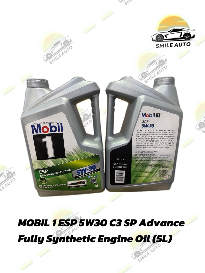 MOBIL 1 ESP 5W30 C3 SP Advance Fully Synthetic Engine Oil (5L) | Shopee ...