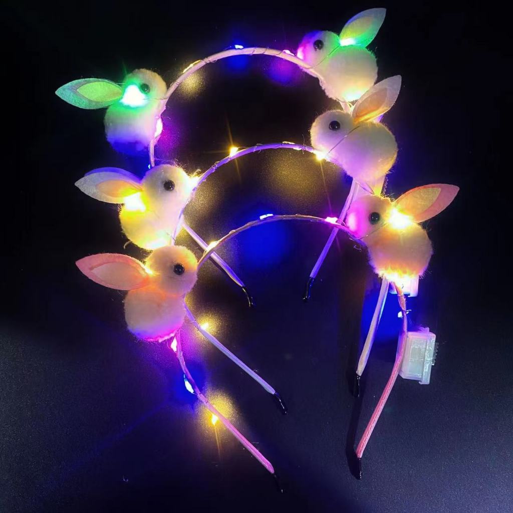 Cekak Arnab Berlampu LED untuk Kepala - 2pcs Rabbit Headband with LED ...