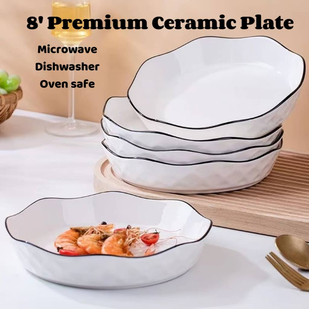 8' Diamond Plate Set/Set Pinggan/Pasta Plate/Spaghetti Plate/Ceramic ...