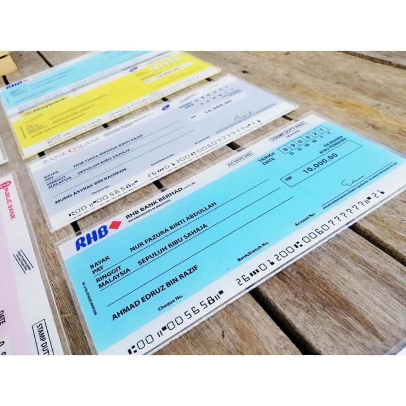 Coloured Mockup cheque | Shopee Malaysia