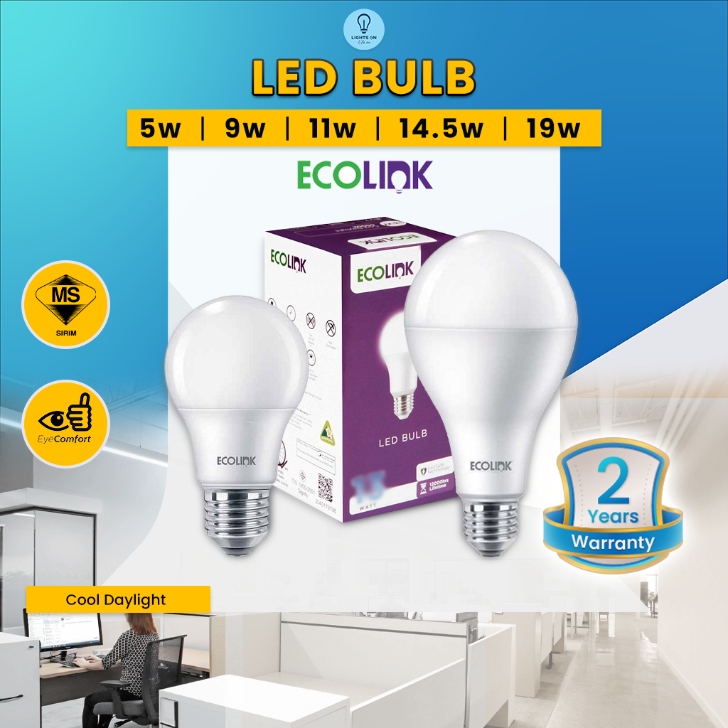[SIRIM] ECOLINK E27 LED Light Bulb 5w/9w/11w Sirim Round Bulb Mentol ...