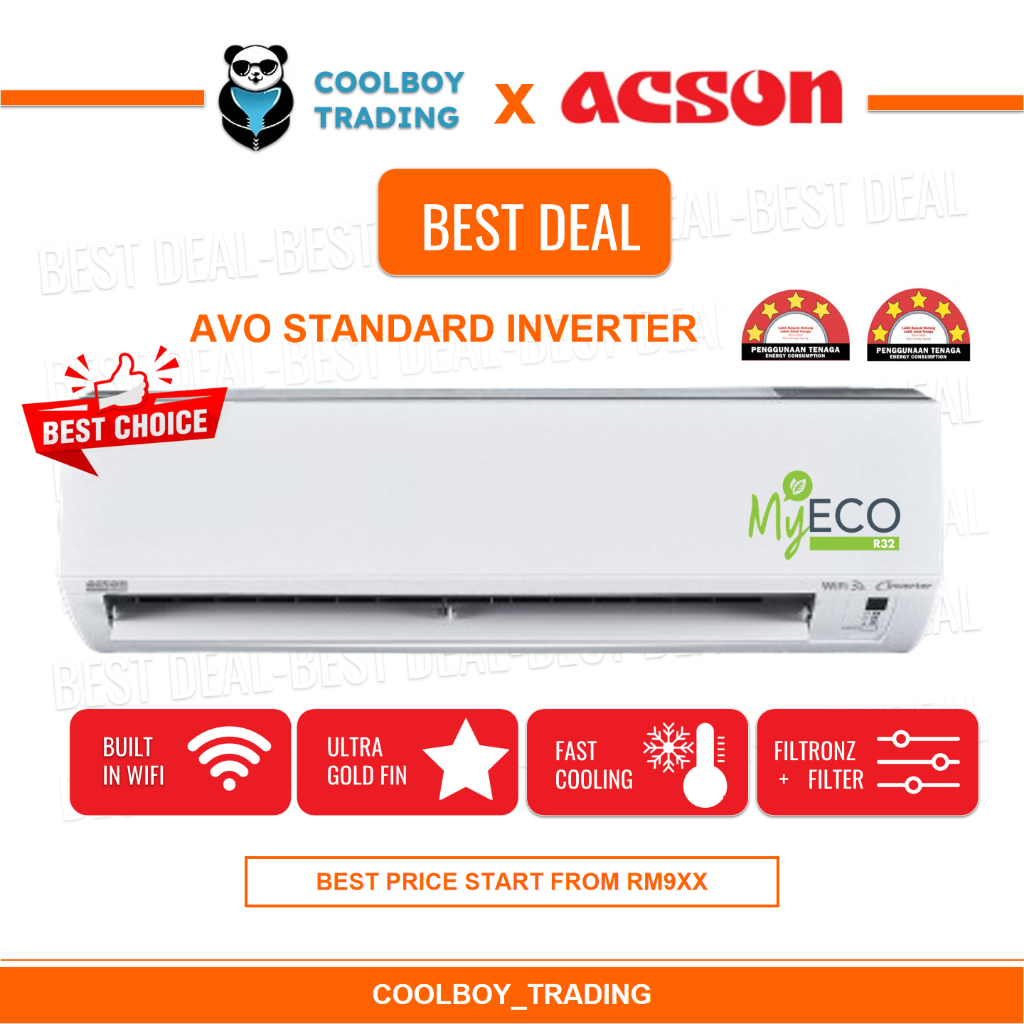 ACSON AVO WALL MOUNTED INVERTER R-32 SERIES 1HP, 1.5HP, 2HP, 2.5HP ...