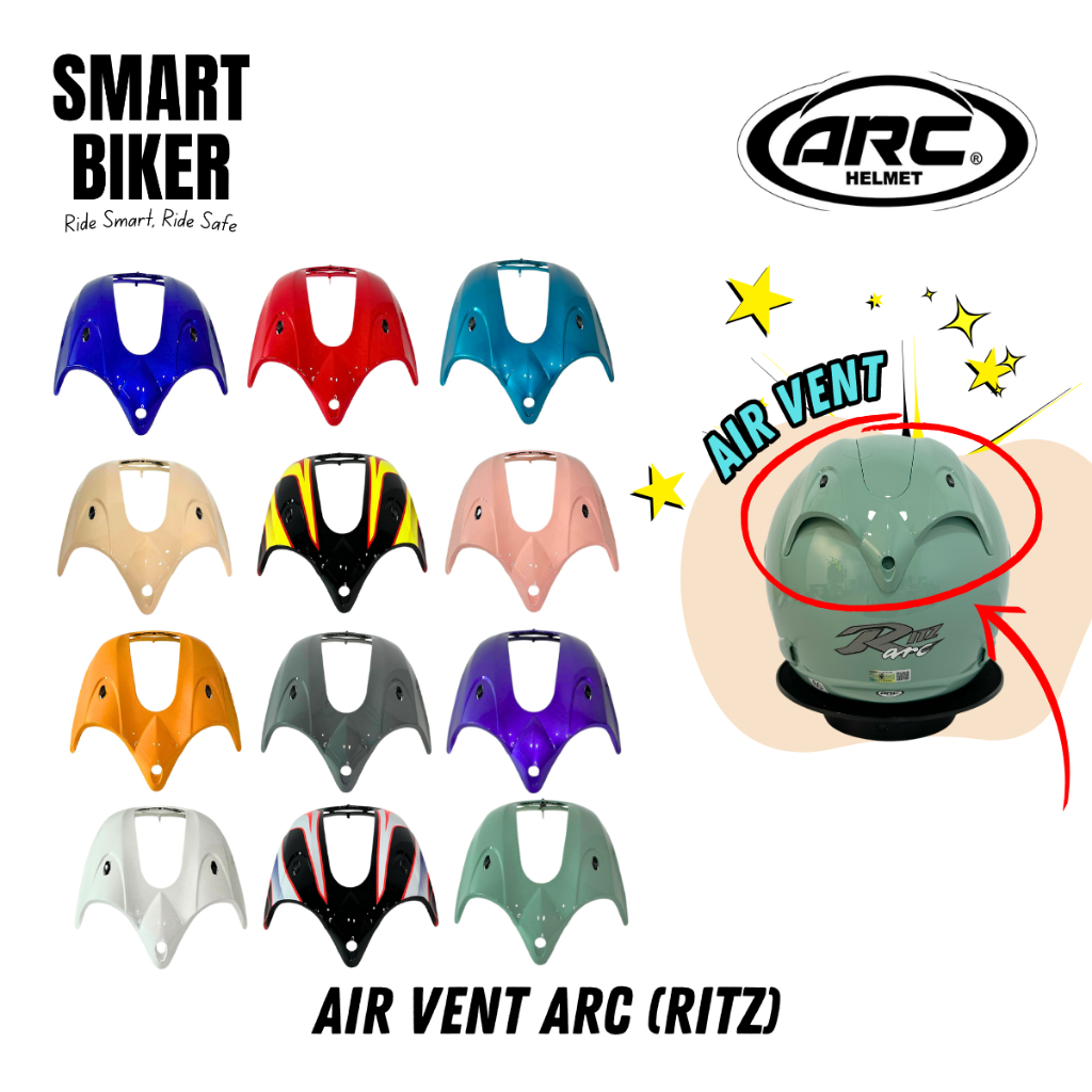ARC RITZ Top Cover Air Vent (Tanduk) Helmet Cap For ARC RITZ AR1 AR4 ...
