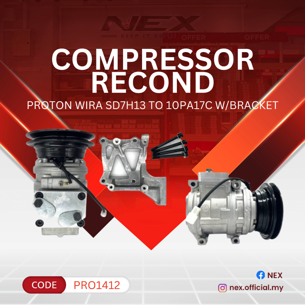 COMPRESSOR RC PROTON WIRA SD7H13 TO 10PA17C W/BRACKET | Shopee Malaysia