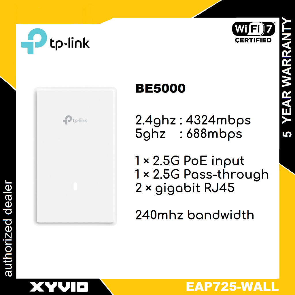 NEW LAUNCH!!! TP-LINK EAP725-Wall BE5000 Wall Plate Wi-Fi 7 Access ...