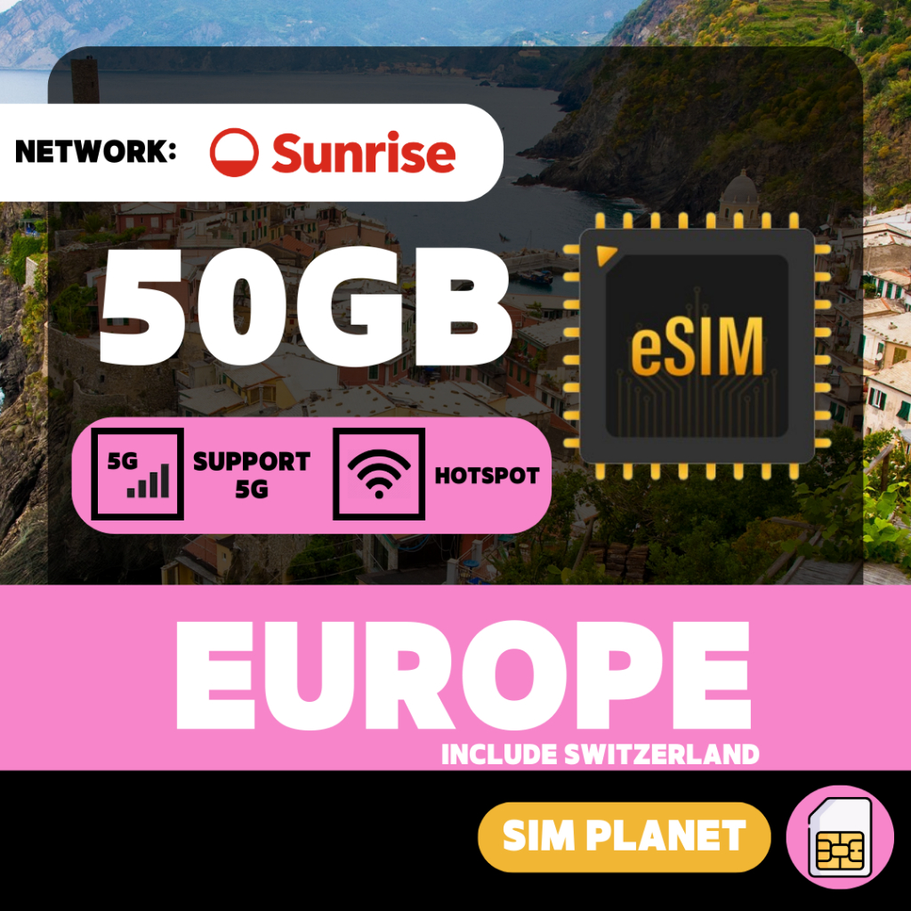 eSIM Planet 【 Europe 】Europe Travel Prepaid Sim Card UNLIMITED GB 欧洲上网卡 ...