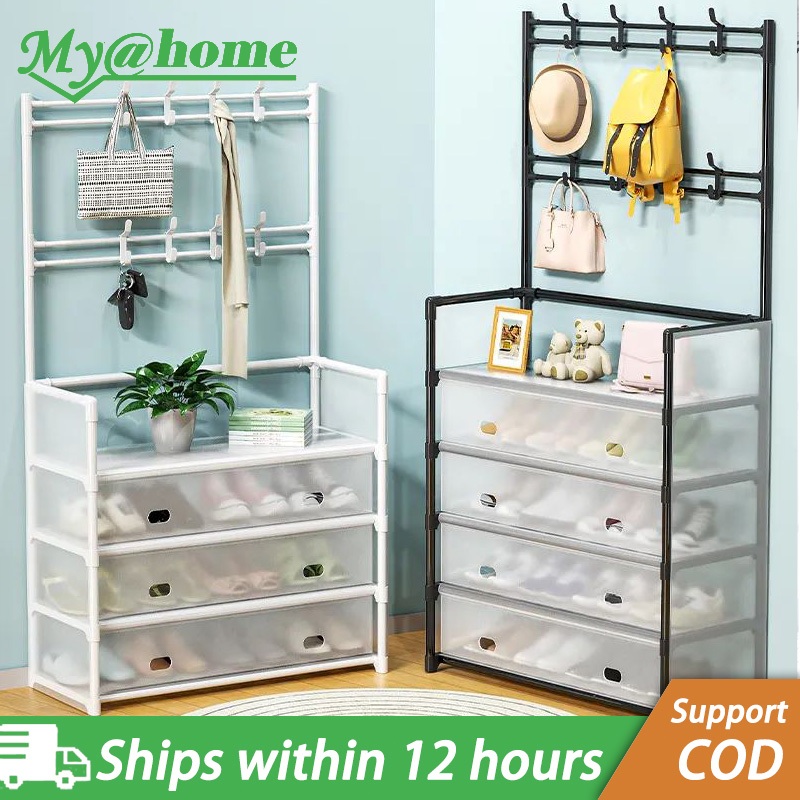 Rak kasut kalis debu pelbagai fungsi rak kasut ringkas bersepadu rak ...