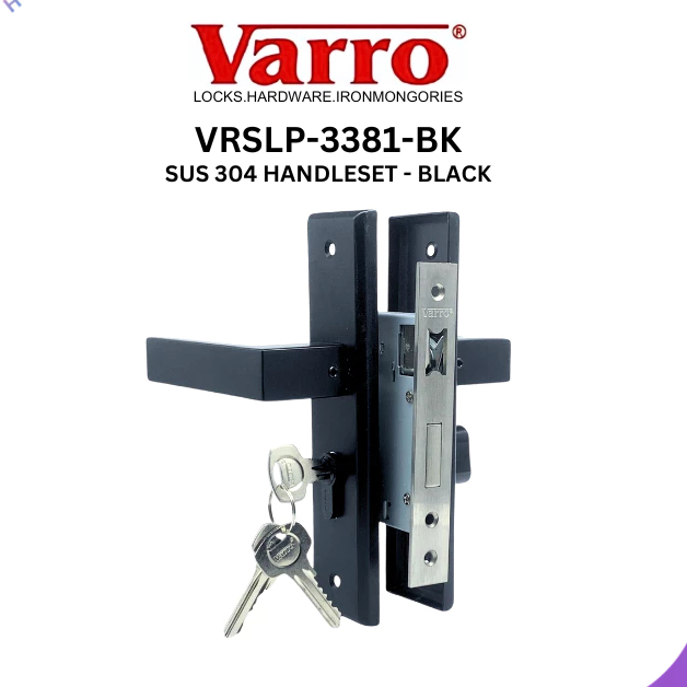 VARRO Door Handle set Entrance Stainless Steel Model VRSLP-3381 (Matte ...