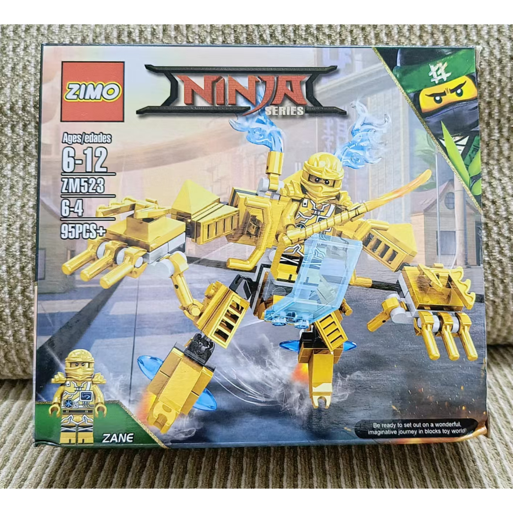 Gold Ninjago ninja zane minifigure Mecha Robot Building Block ...