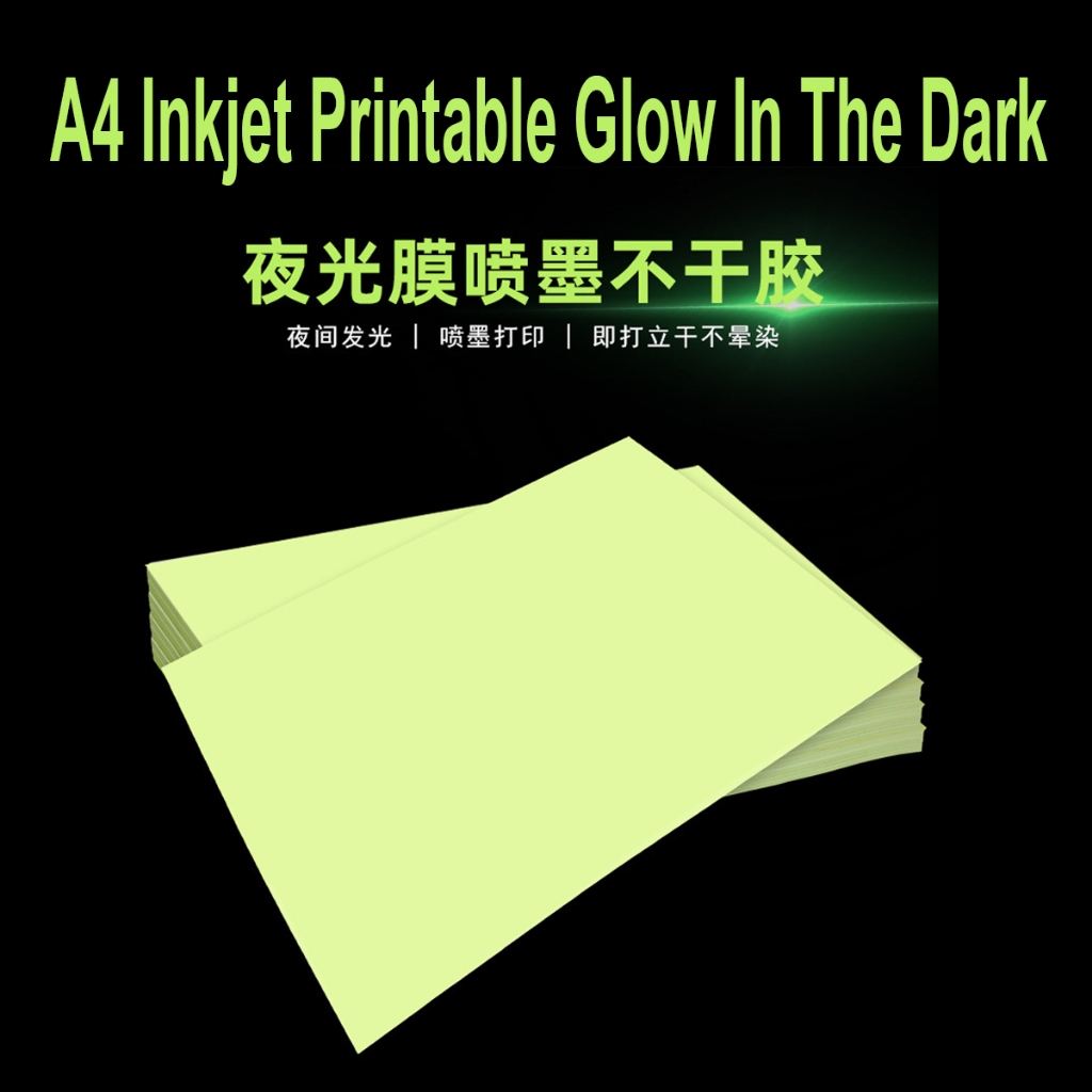 A4 Inkjet Printable Glow In The Dark sticker Paper | Shopee Malaysia