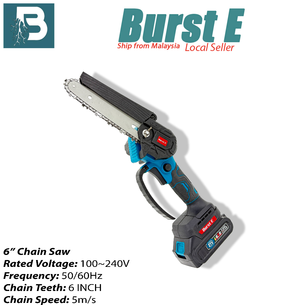 [Burst E] 6 Inch Electric Chain Saw Brushless Motor Battery Mini Hand ...
