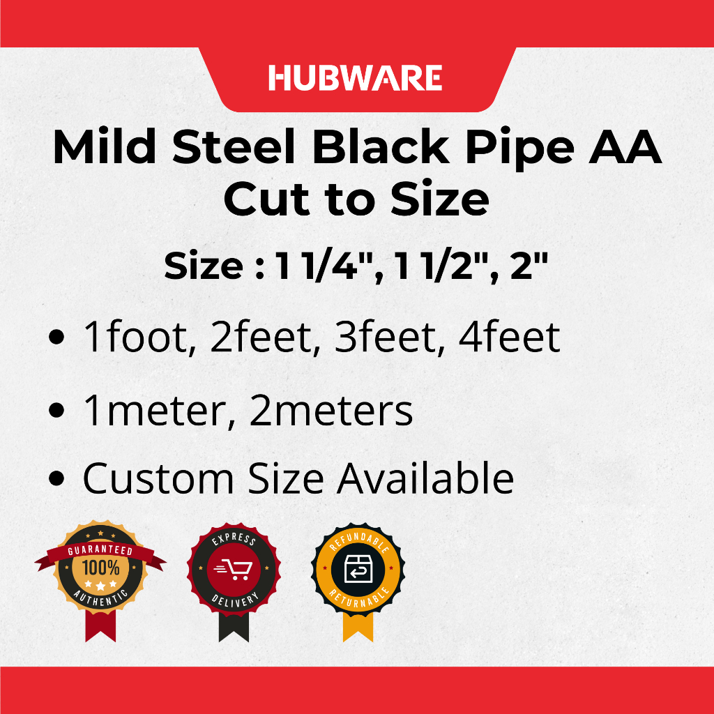 Mild Steel Black Pipe AA 1 1/4