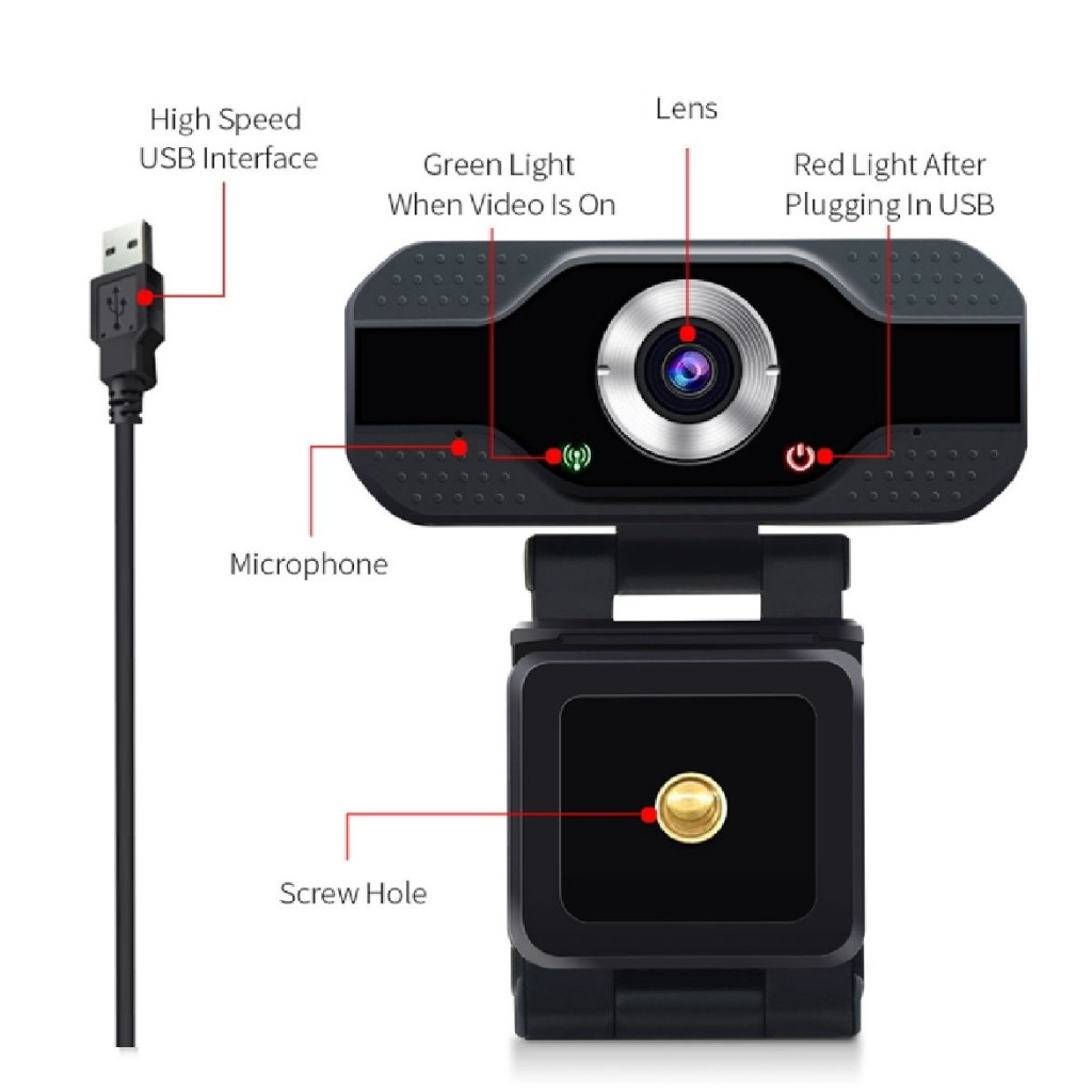 USB FULL HD WEBCAM CAMERA FOR PC DESKTOP LAPTOP 1920x1080 WEB CAMERA ...