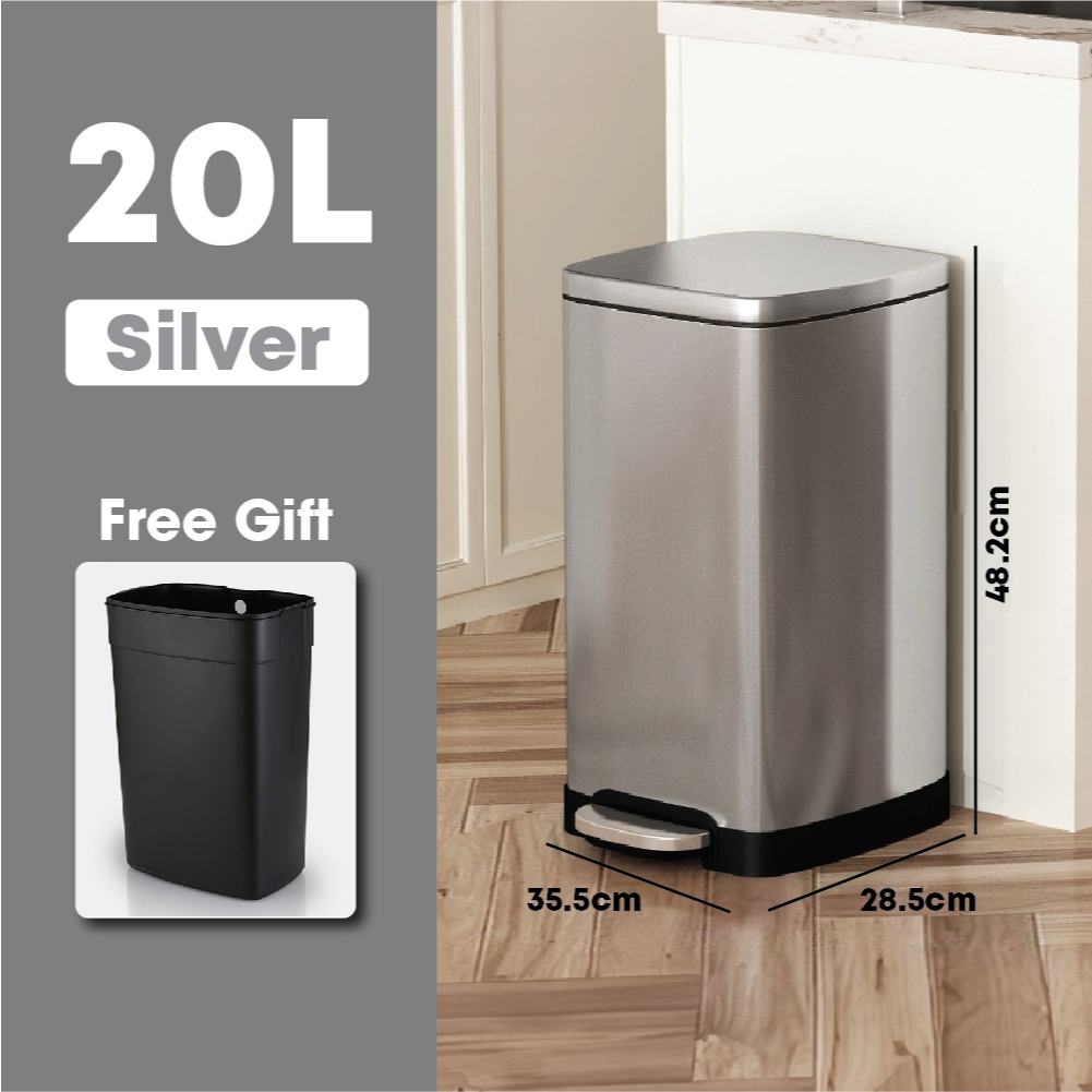 Luxbin™ Dustbin kitchen 30L Tong sampah dapur besar Big rectangle ...