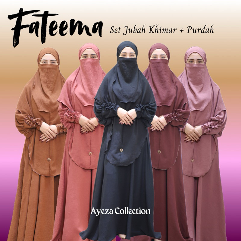 FATEEMA SET JUBAH KHIMAR+PURDAH Muslimah Baju | Shopee Malaysia