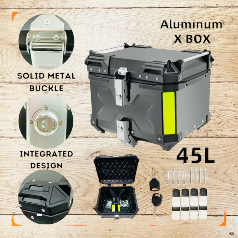 TOP BOX ALUMINIUM BOX MOTORCYCLE X DESIGN | KOTAK MOTOSIKAL PETI ...