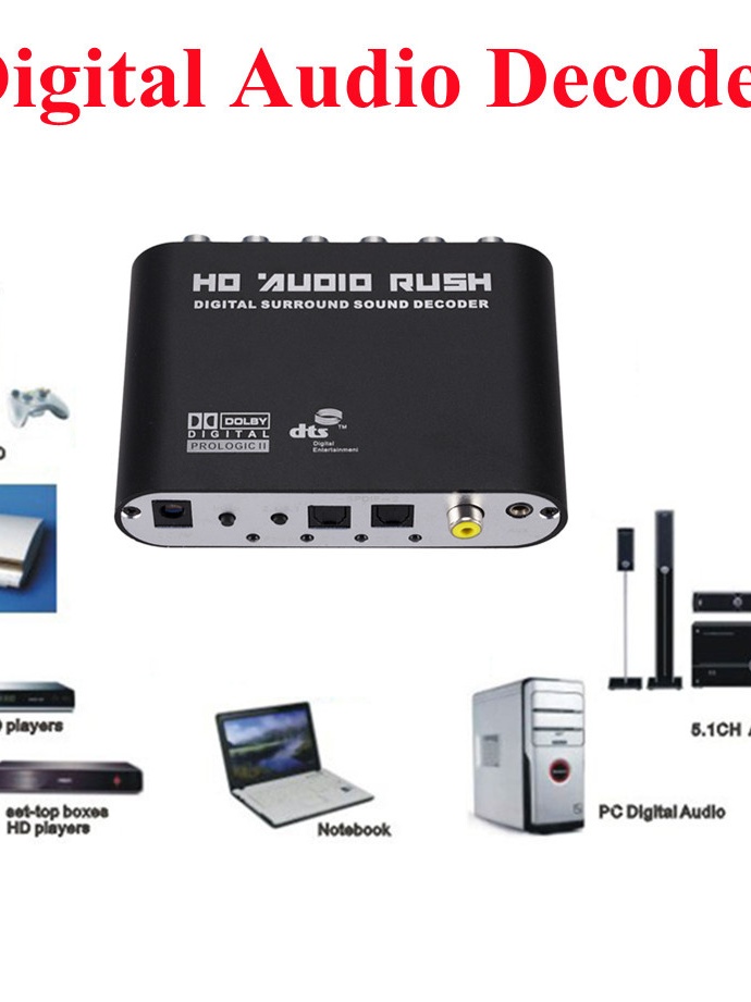 5.1 CH Audio Decoder SPDIF Coaxial to RCA DTS AC3 Optical Digital ...