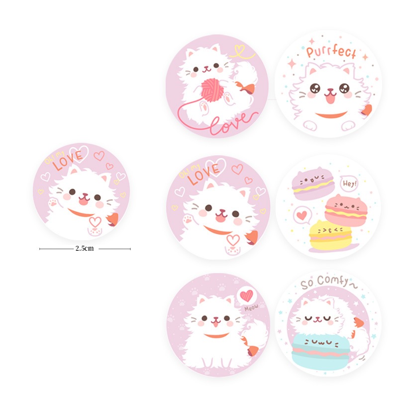 (500pcs) Cat Label Packing Sticker Cute Journaling Teacher Cute ...