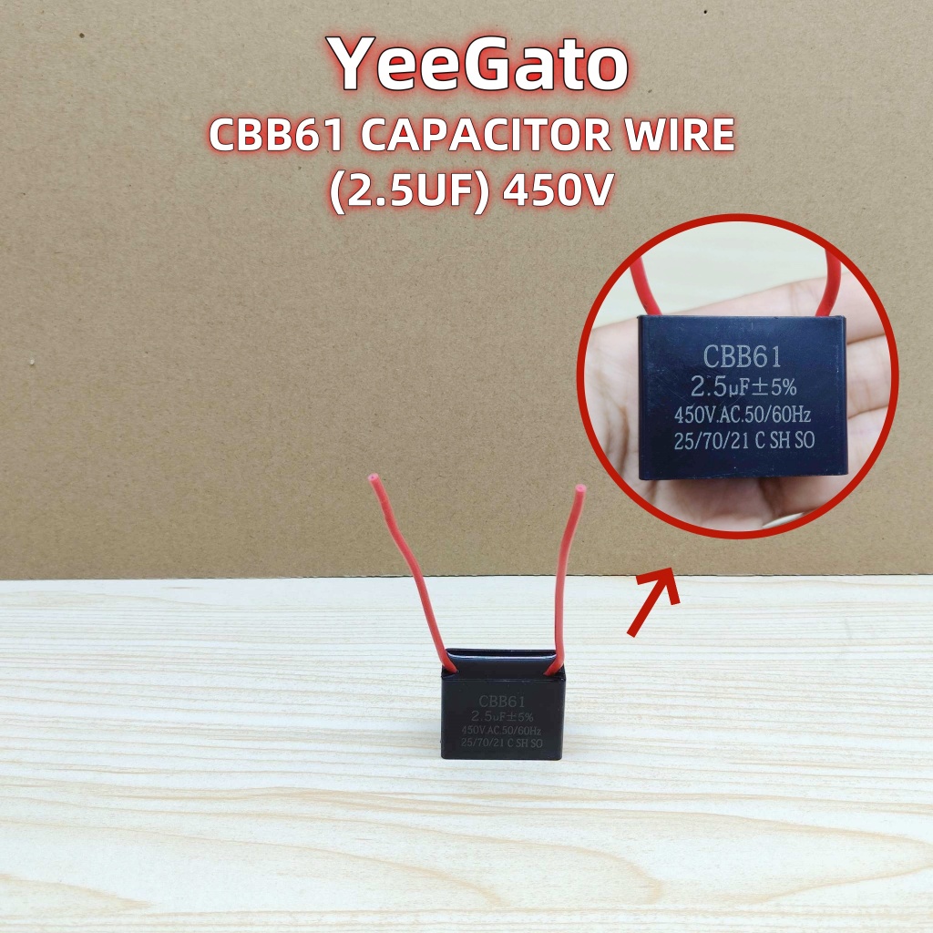 Soffitto Ventilatore Condensatore CBB61 5uF 250V AC 2 Fili - Foto 8