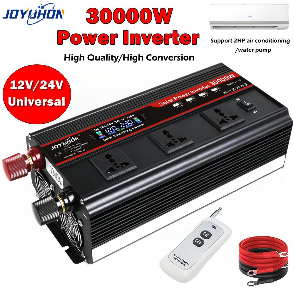JOYUHON 30000W Pure Sine Wave Inverter 12V/24V TO 220V Car Power ...