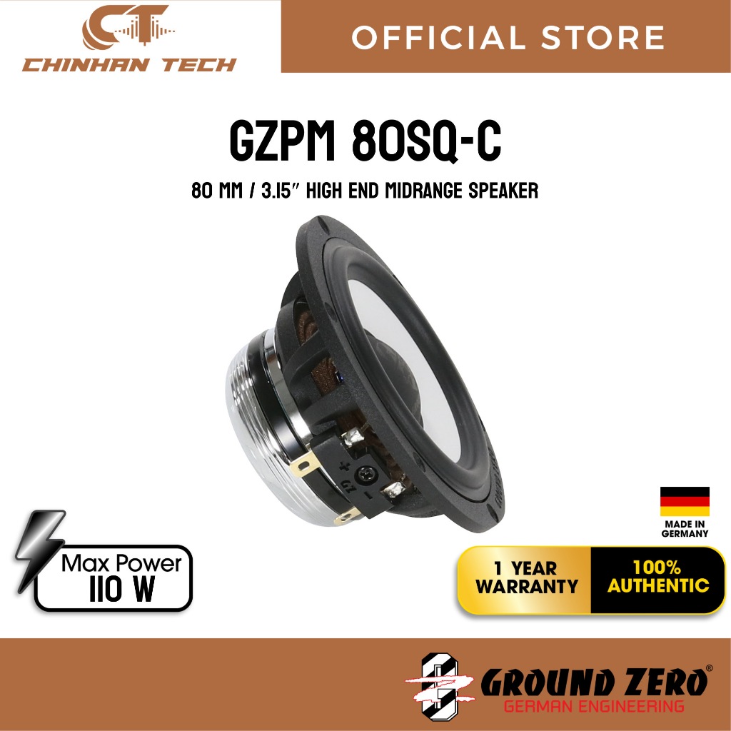 Ground Zero GZUM 80SQ midrange 80mm dal cono in alluminio | Altoparlan
