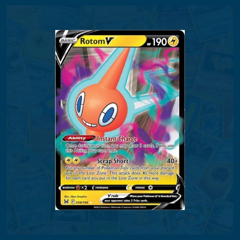 Rotom V (058/196) Ultra Rare | Lost Origin | Pokemon TCG Card | Shopee ...