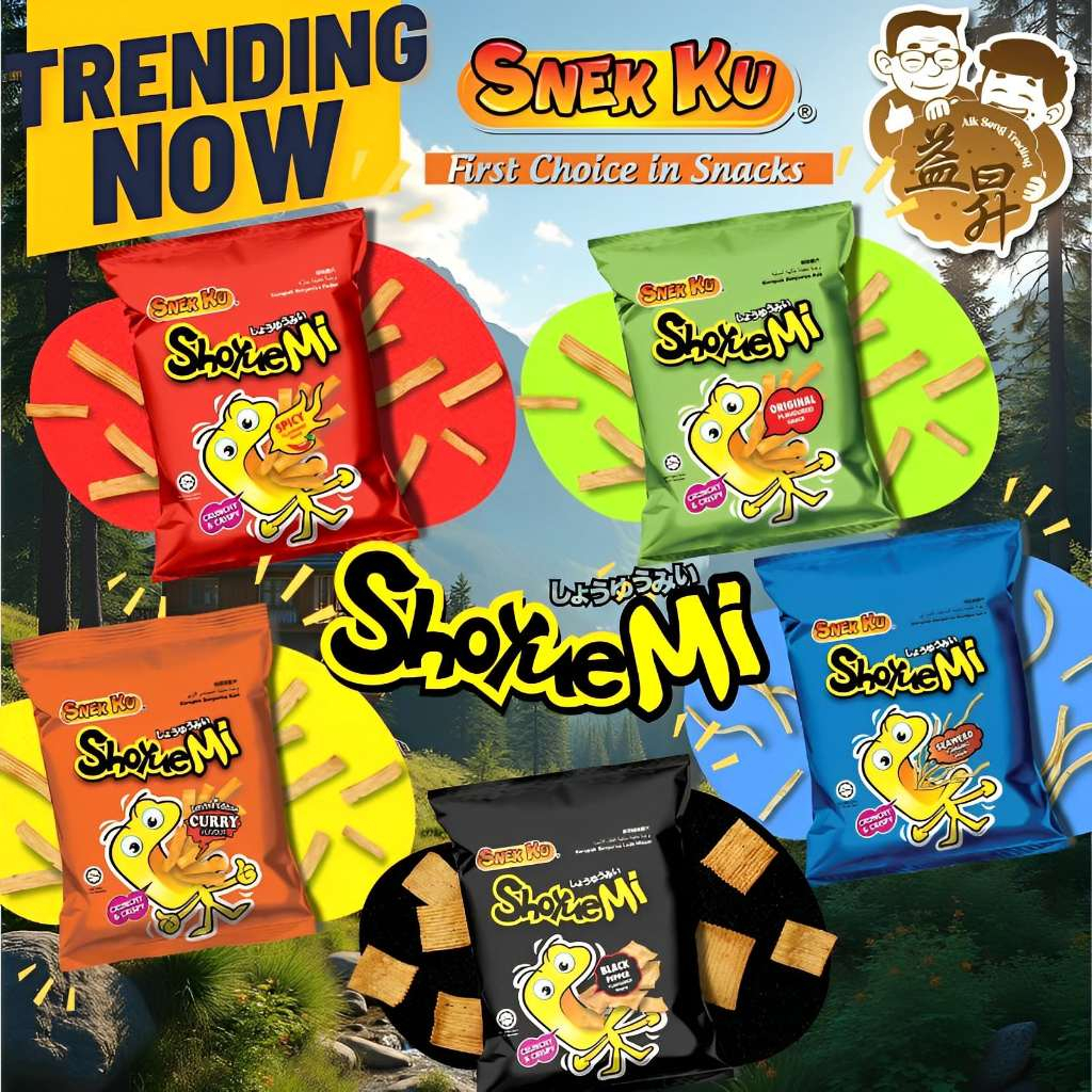 1 pack x 50gm - Snek Ku Shoyue Mi Snack [Original 原味 / Spicy 辣味 ...