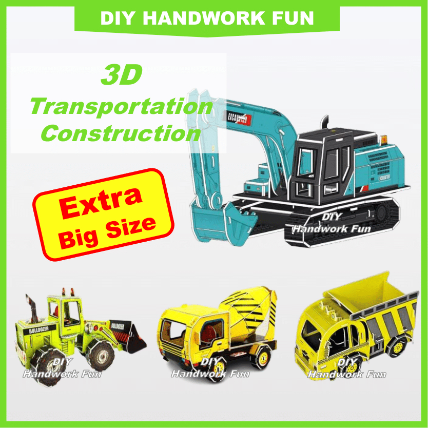 DIY 3D Transportation Construction Big Puzzle Easy Assembly | Pembinaan ...