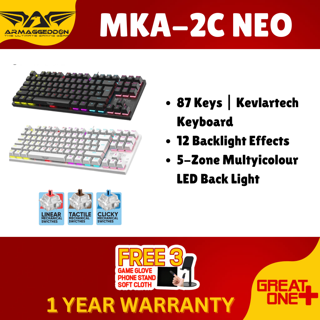 Armaggeddon MKA-2C NEO Psychraven Gaming Keyboard | 2022 | 87 Keys ...