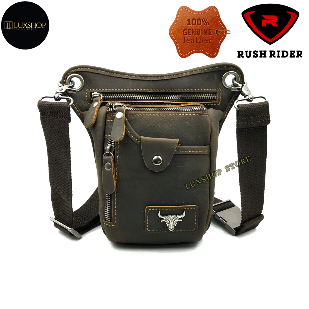 Rush Rider Beg Paha Kulit Leather Leg Bag Motorcycle Cycling Riding ...