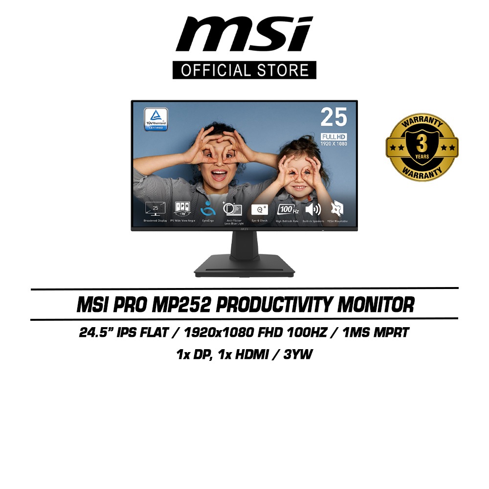 MSI Pro MP252 Business & Productivity Monitor (24.5