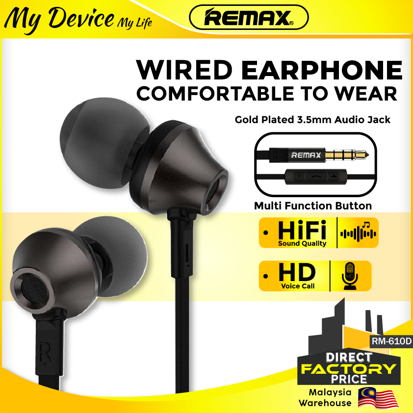REMAX RM-610D Earphone Bass Earphone Gaming Earphones Wired Earphones ...